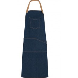 Long tablier en tissu jean